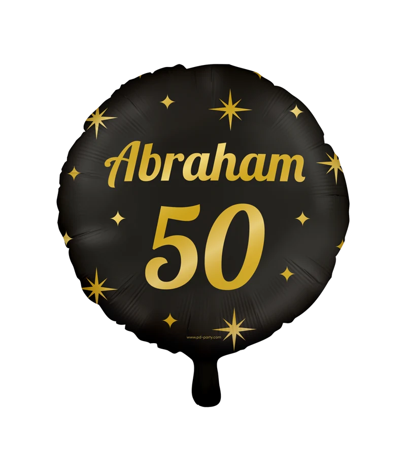 Classy Folieballon Abraham 50 Jaar Zwart/Goud (46cm)