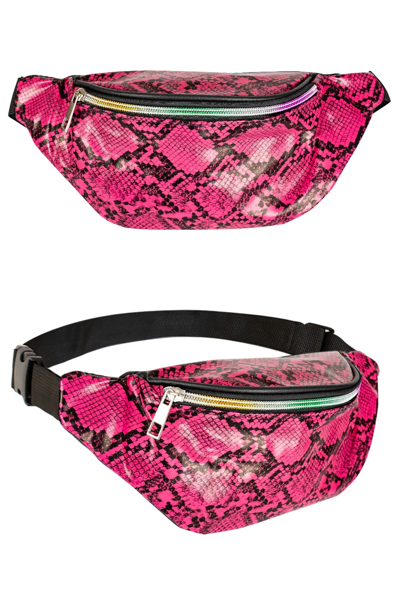 Heuptasje Slangenprint roze