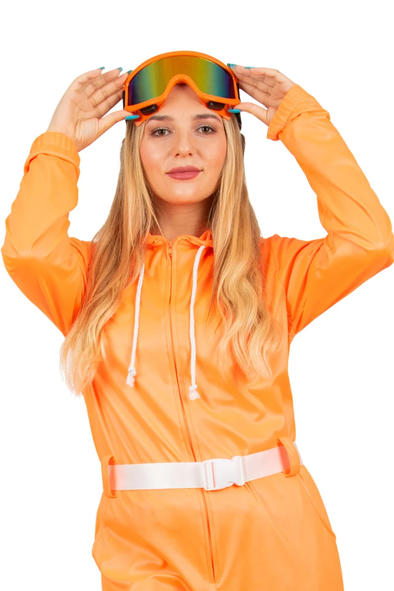 Ski bril neon oranje