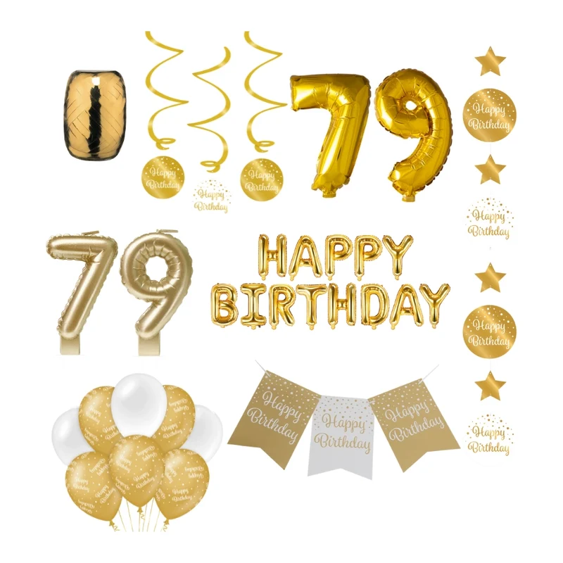 79 jaar Verjaardag Versiering Pakket Gold