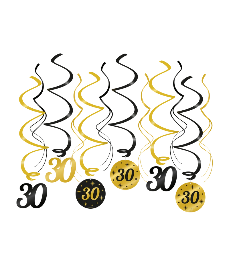 Classy Party Swirls 30 Jaar (12st)