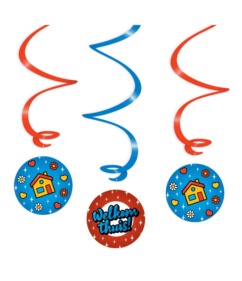Hangdecoratie Swirls Welkom Thuis Cartoon (3st)