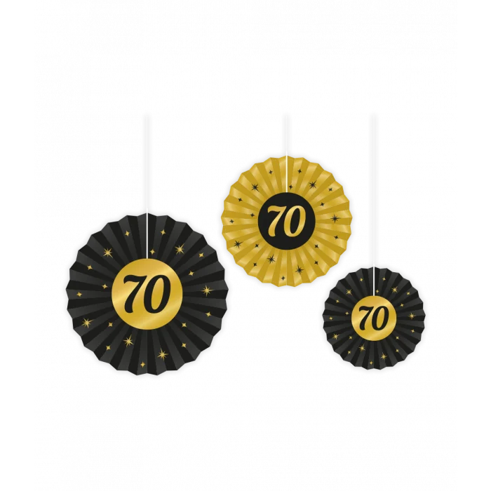 Classy Honeycomb Waaier Set 70 Jaar (3st)