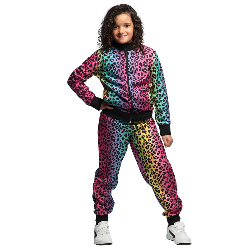 Trainingspak Regenboogpanter kind - maat 152 cm