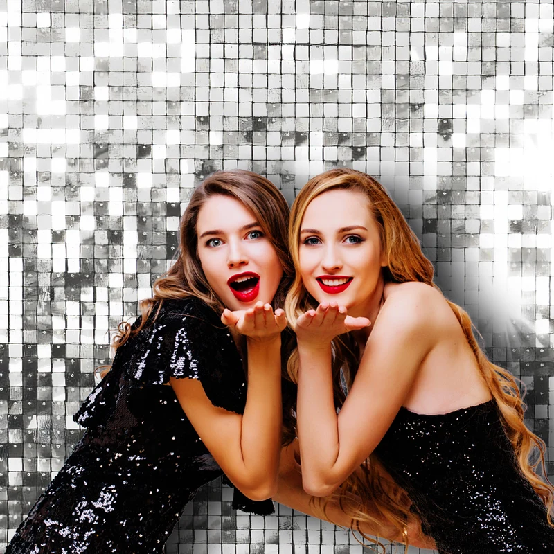 Folie achtergrond zilver voor Photo booth en bruiloften 30x30cm