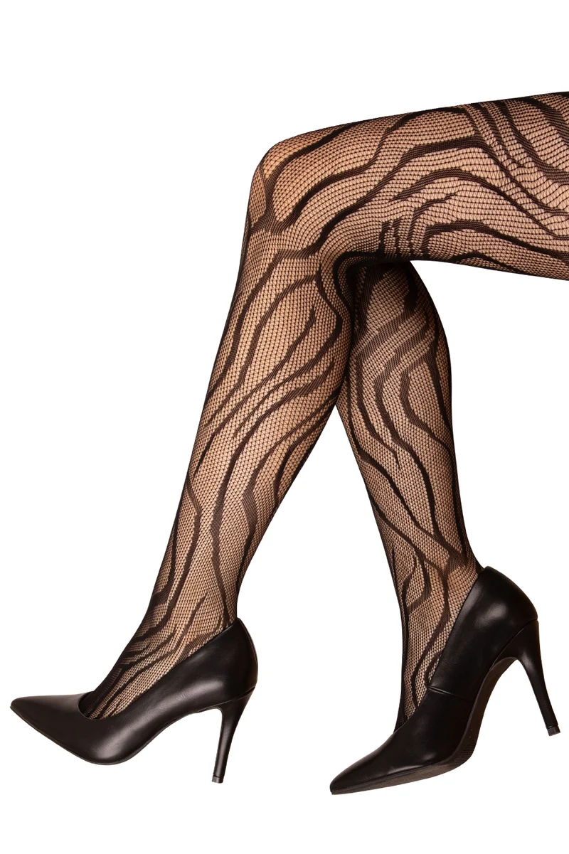 Netpanty zwart tijgerprint