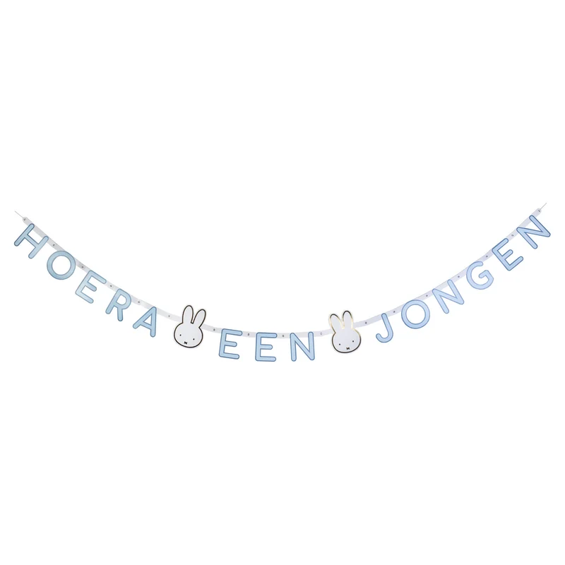 Letterslinger Nijntje baby Blauw "Hoera een jongen"