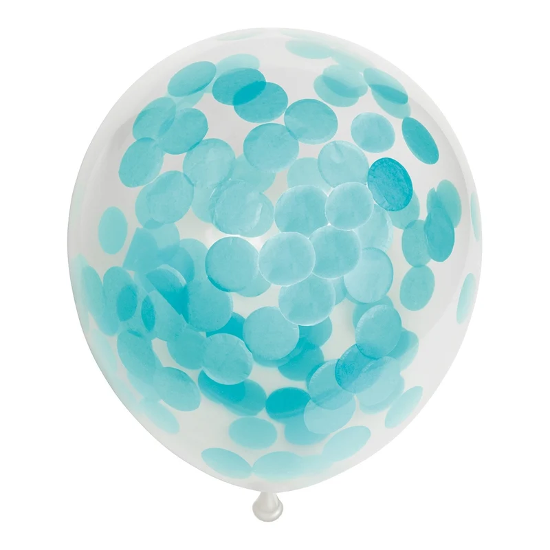 Ballonnen Confetti Licht Blauw - 6 stuks - 30cm