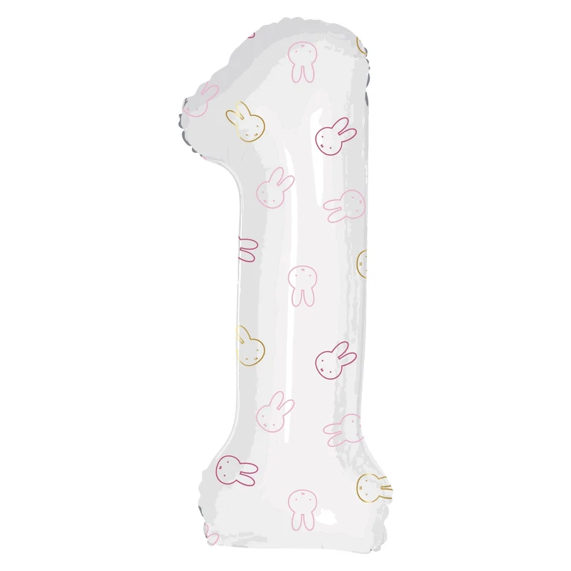 Folieballon "1" Nijntje First Birthday Roze 106 cm