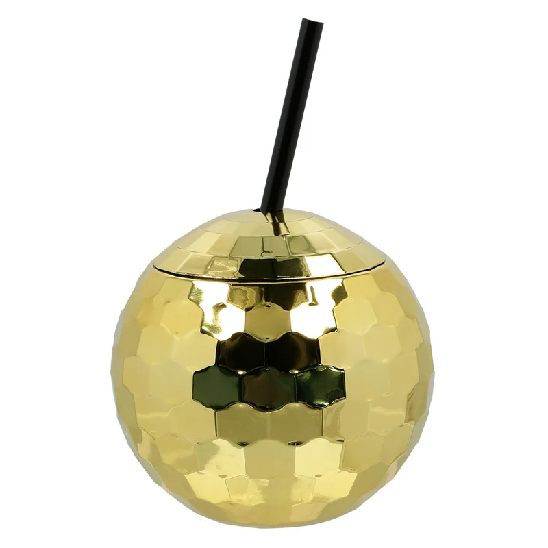 Discobal Drinkbeker Met Rietje Goud