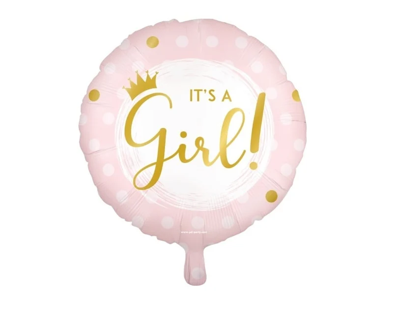 Folieballon Roze 'it's a girl!' (45cm)