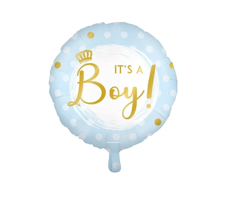 Folieballon Lichtblauw 'it's a boy!' (45cm)