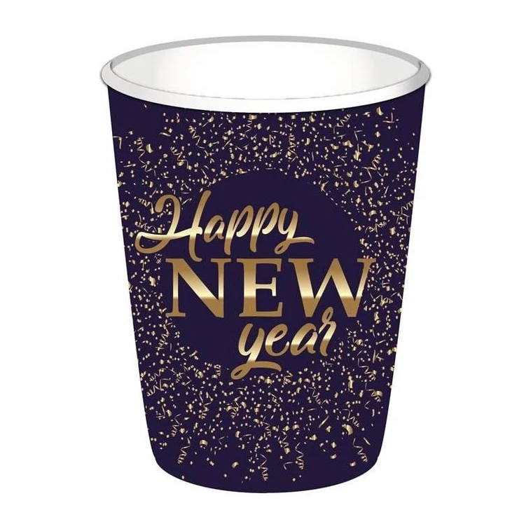 Bekers "Happy New Year" 25cl, 8st