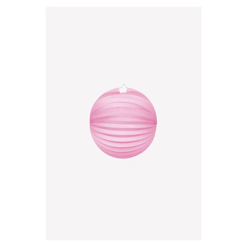Papieren lampion rond 25cm baby roze