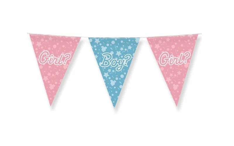 Vlaggenlijn Gender Reveal Boy or Girl (10m)