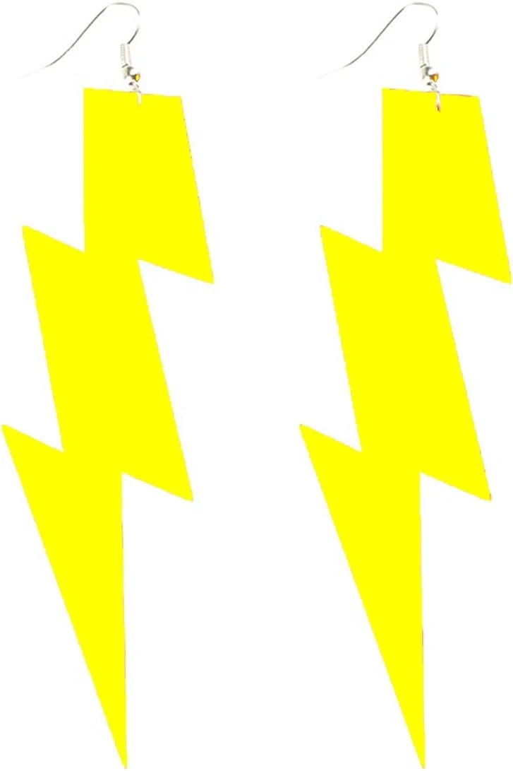 Eightees Oorbellen Flash neon geel