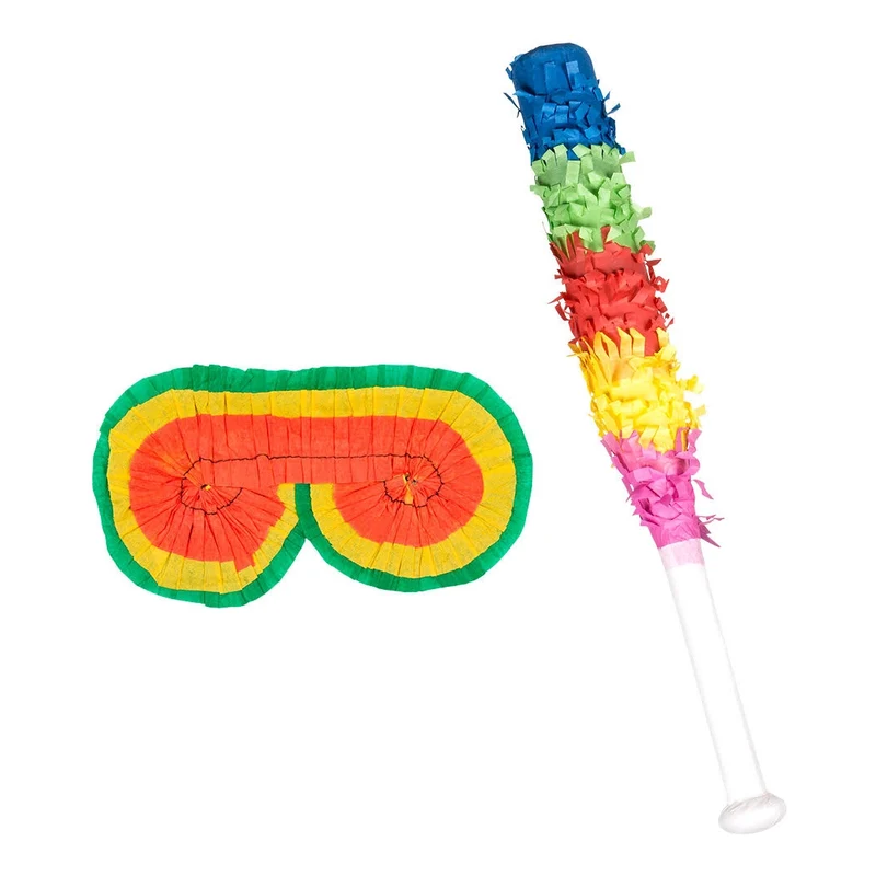 Set Piñata (blinddoek en stok 43 cm)