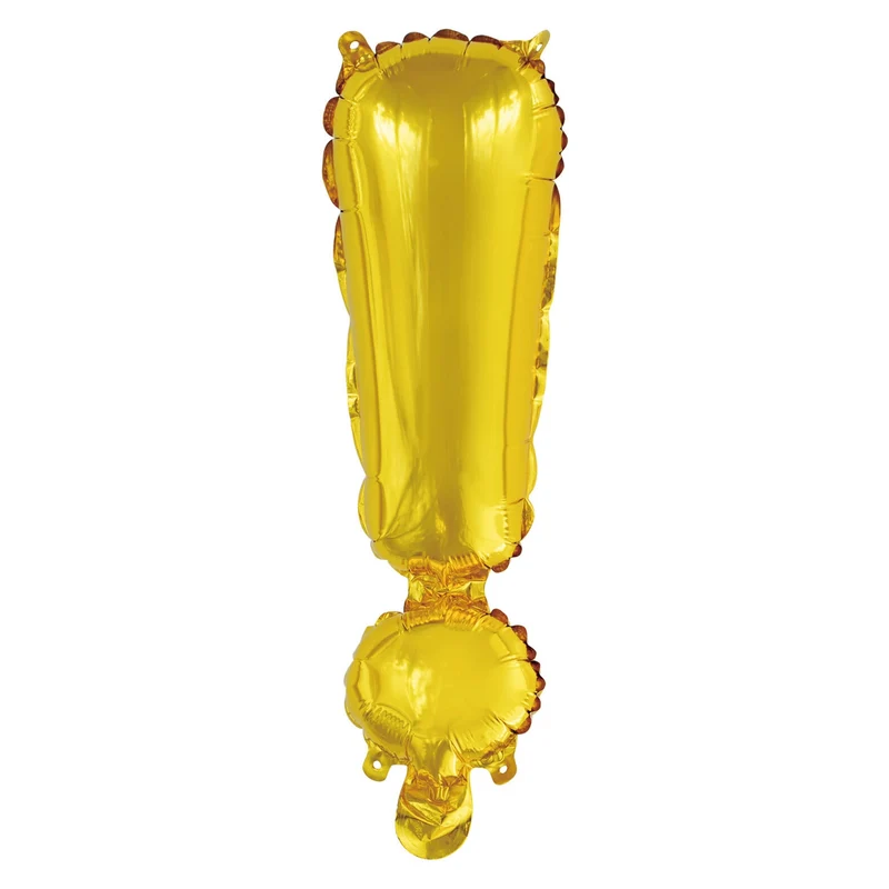 Letterballon uitroepteken Goud XL 86cm