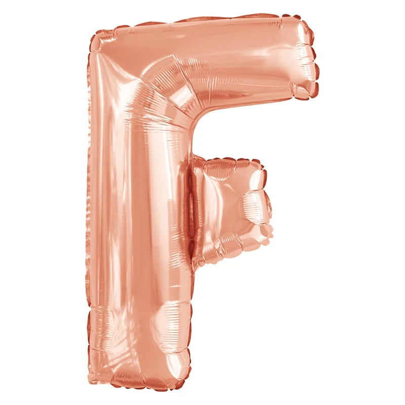 Letterballon F Rose Goud XL 86cm