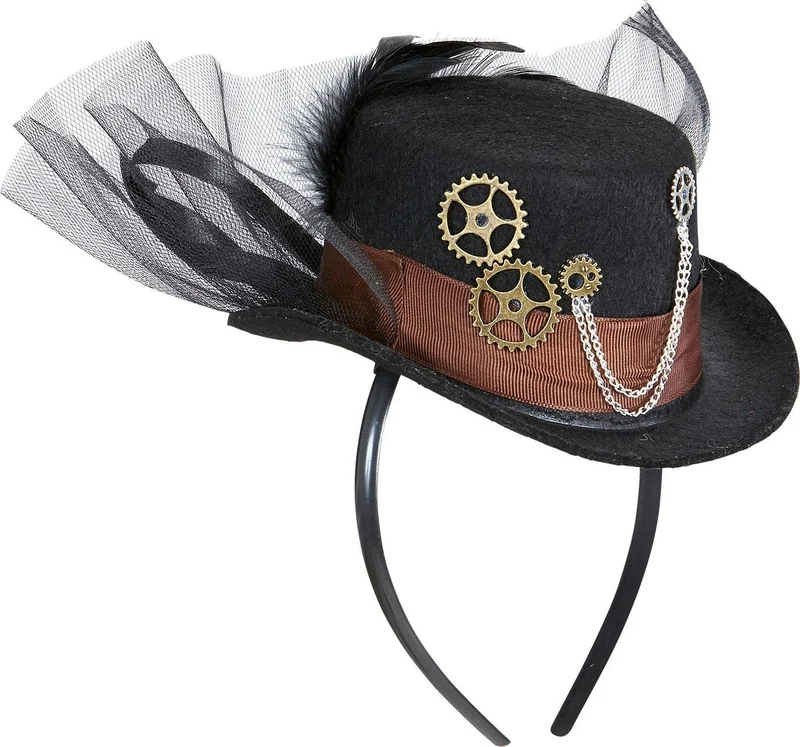 Tiara Steampunk met Mini Hoed tandwielen