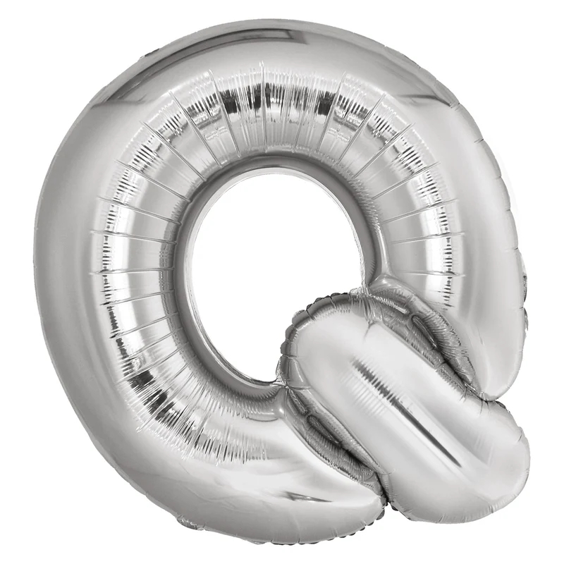 Letterballon Q Zilver XL 86cm