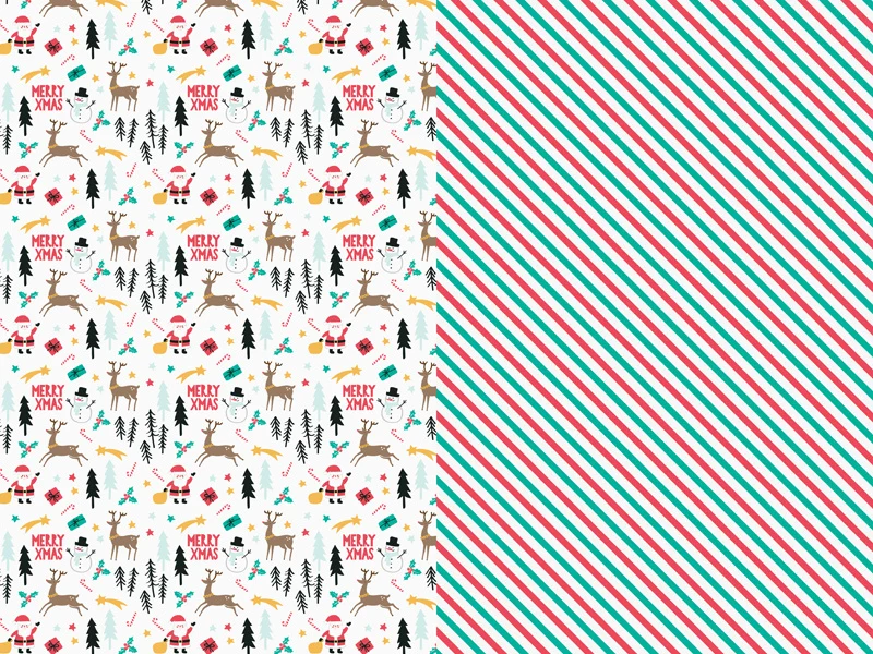 Set 2 Rollen Kerst Inpakpapier Merry Xmas (70x200cm)
