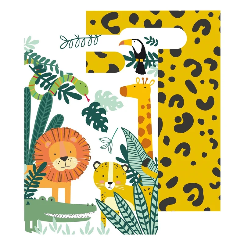 Uitdeelzakjes papier Get Wild 8 stuks