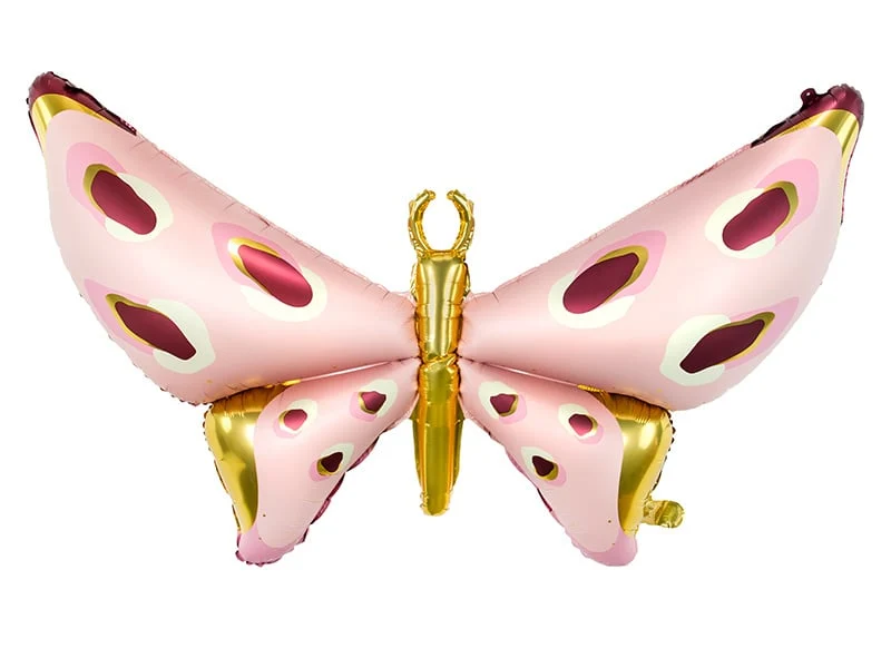 Folieballon Vlinder Roze/Goud (110x80cm)