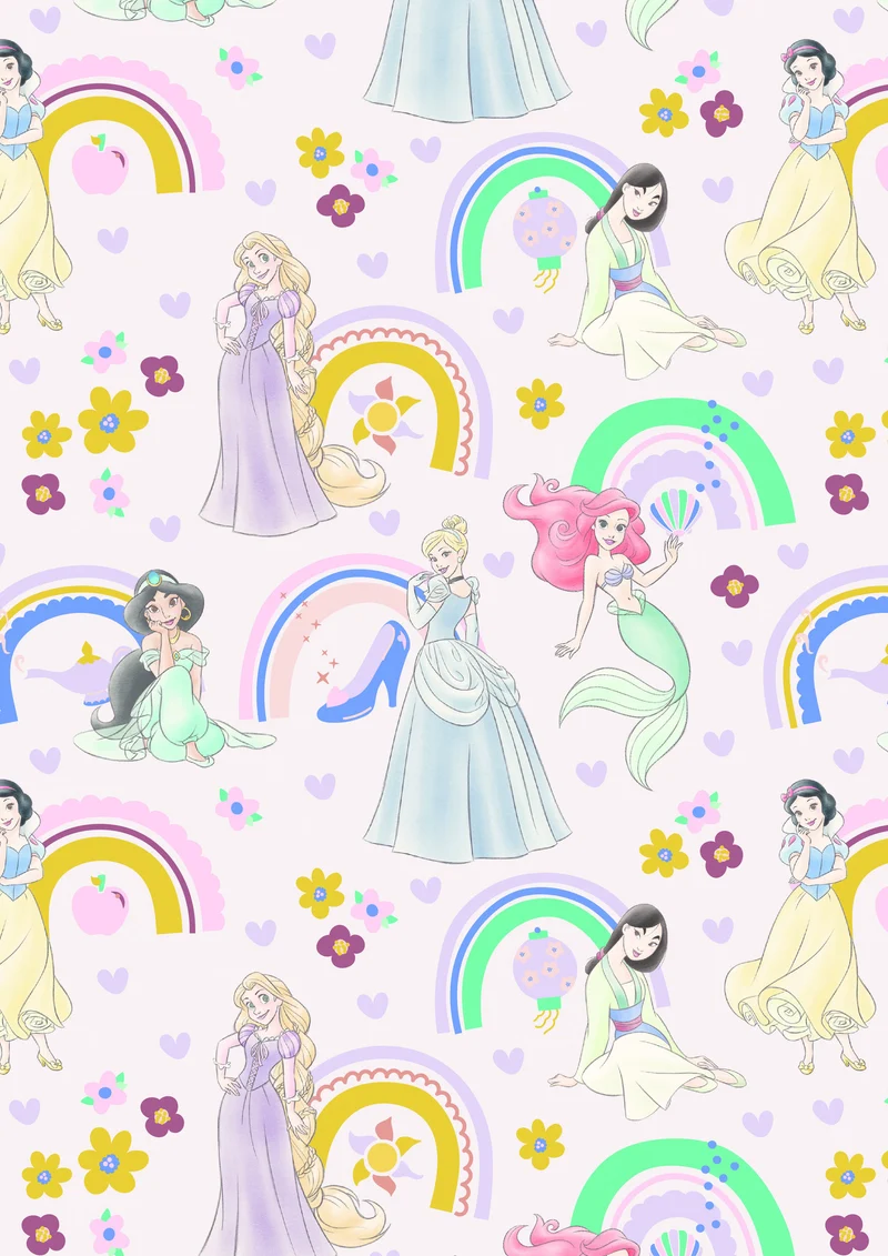 Rol Cadeaupapier Prinsessen Disney roze