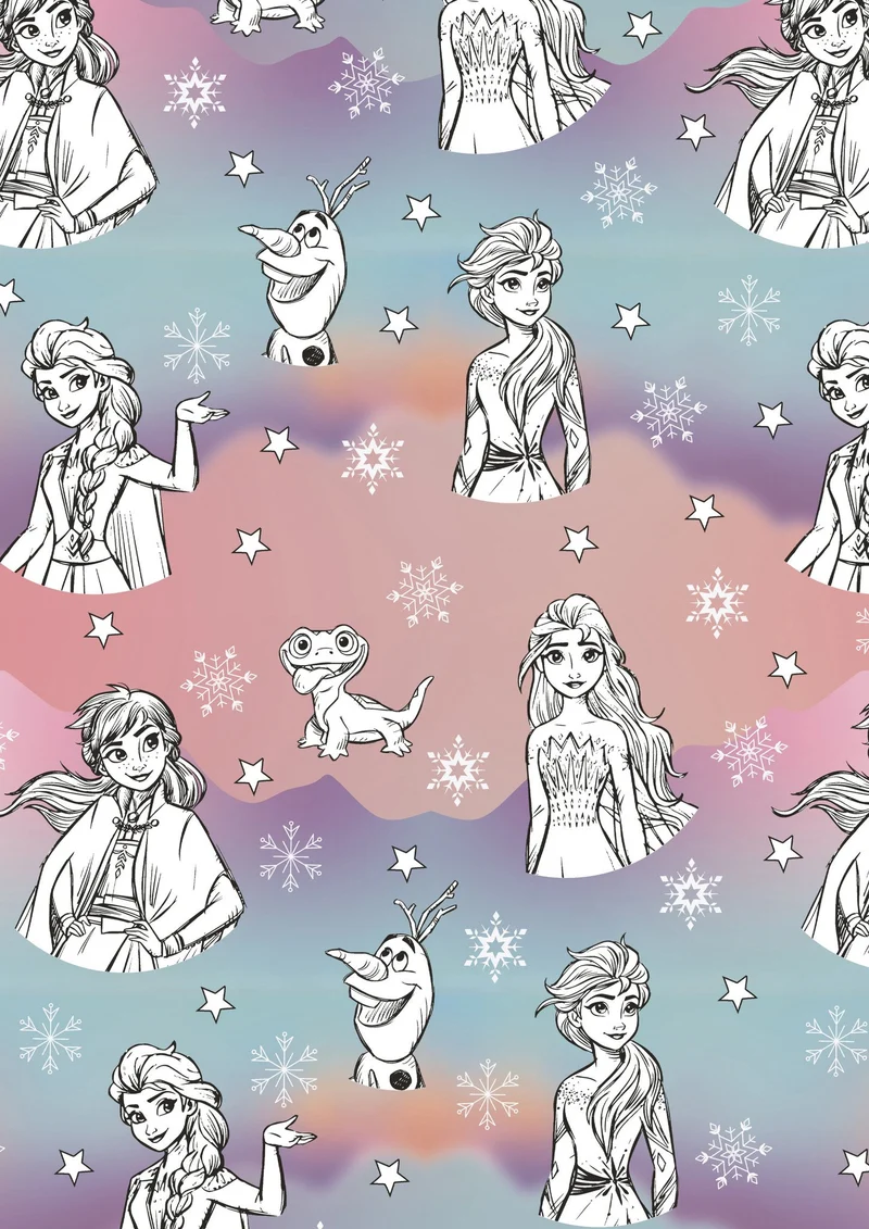 Rol Cadeaupapier Frozen getekend