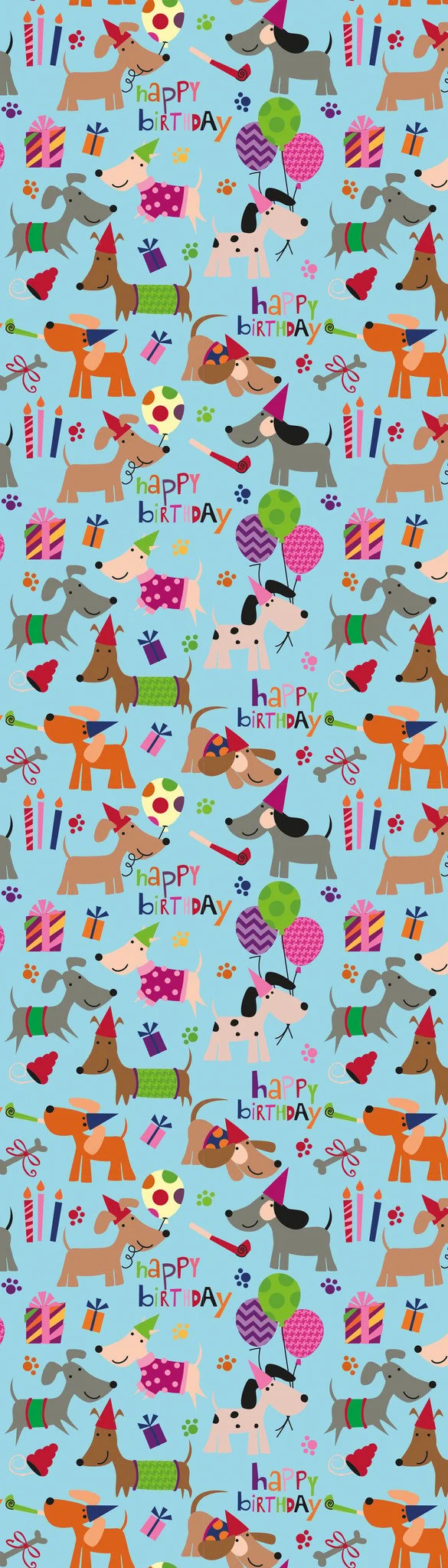 Rol Inpakpapier Happy Birthday Dogs
