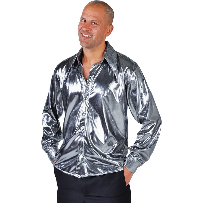 Zilveren overhemd blouse heren