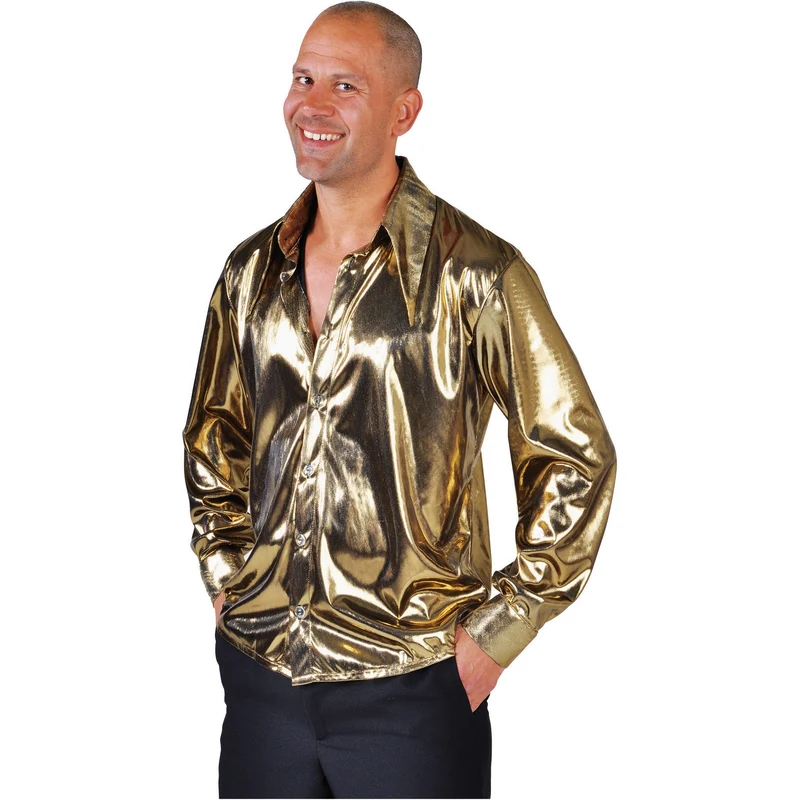 Gouden overhemd blouse heren