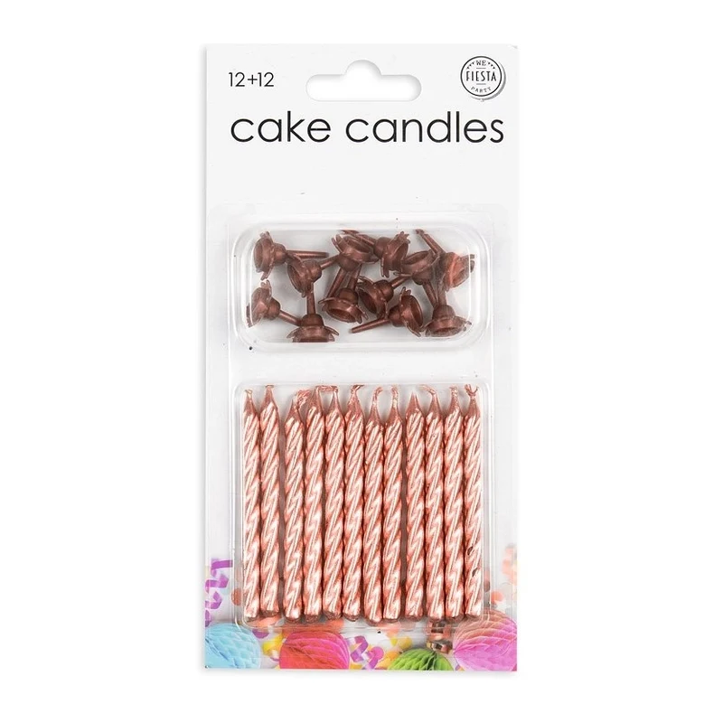 Taart kaarsjes in de kleur rosé goud