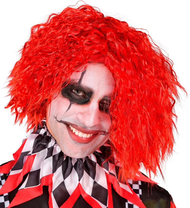 Rode creepy clownspruik