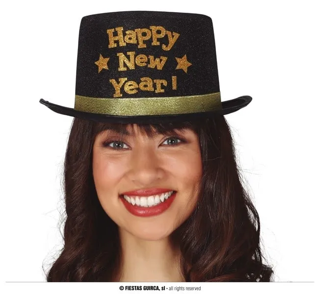 Zwarte Hoge Hoed 'Happy New Year'