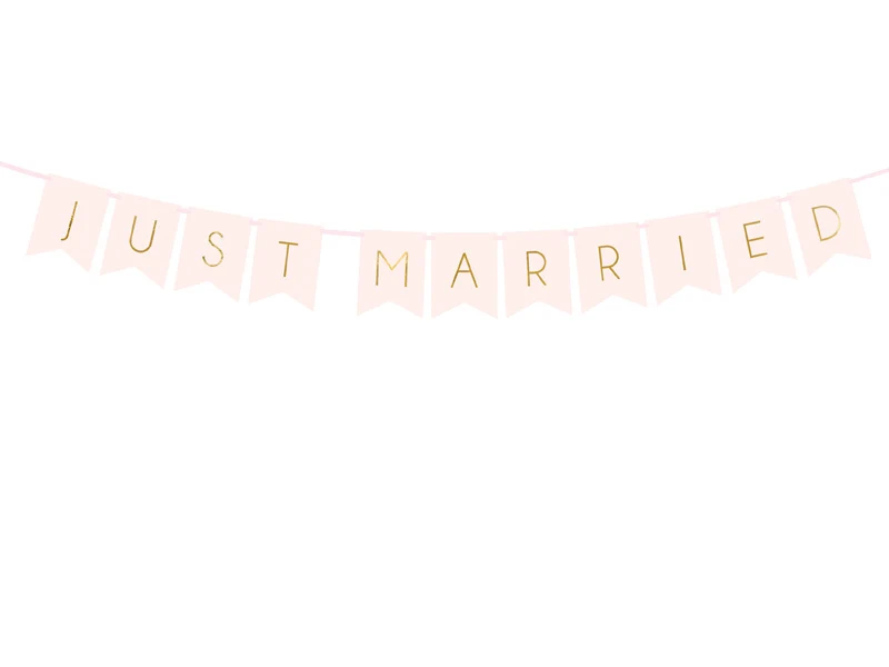 Letterslinger Just Married Lichtroze - 155cm