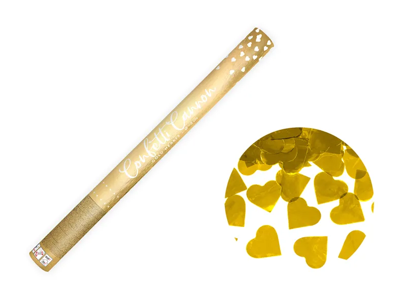 Confetti Shooter Hartjes Goud - 60 cm