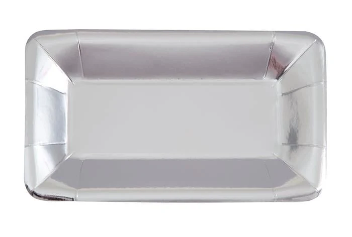 Borden 23 x 13 cm Zilver Folie - 8 stuks