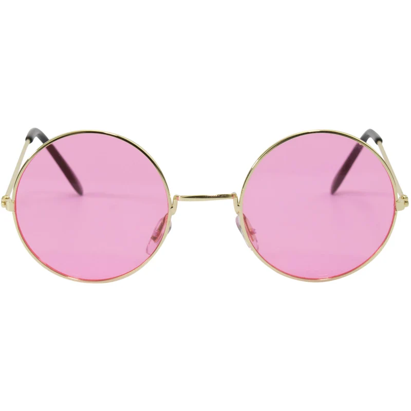 Roze Hippie Bril Met Gouden Frame
