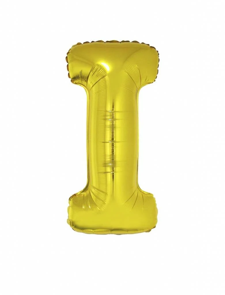 Folieballon Goud Letter 'I' groot