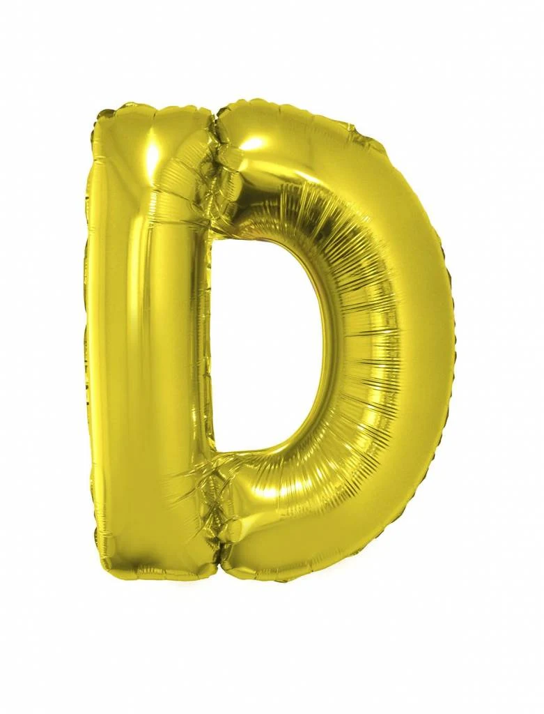 Folieballon Goud Letter 'D' groot