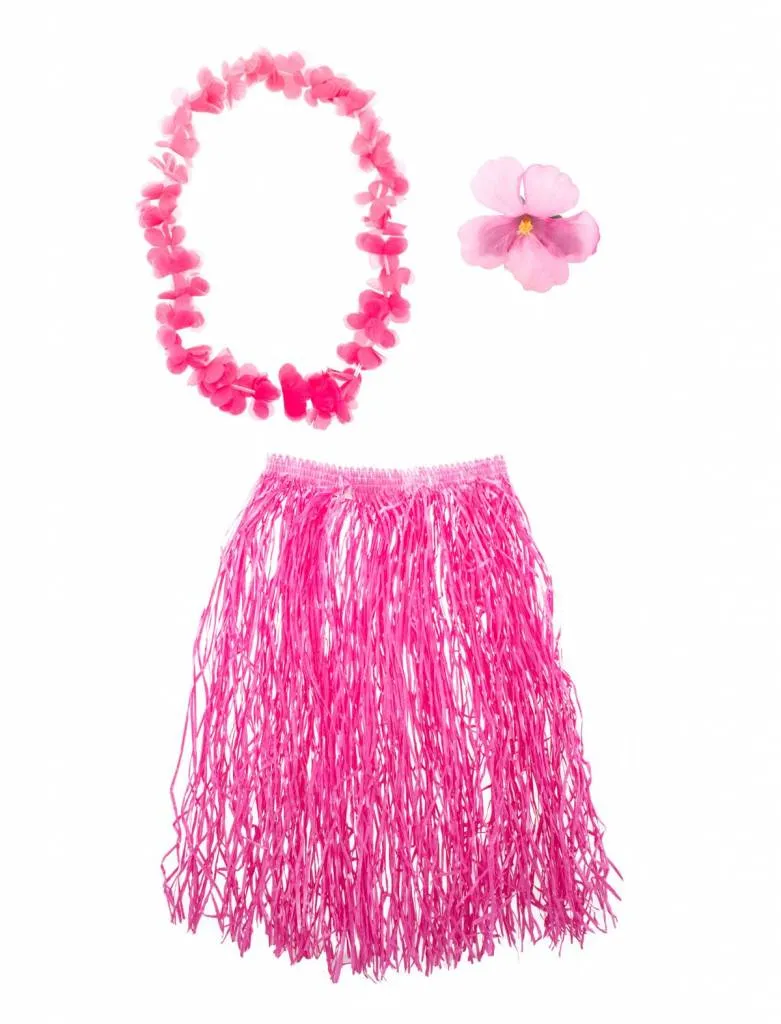 Hawaii verkleed set Aloha roze