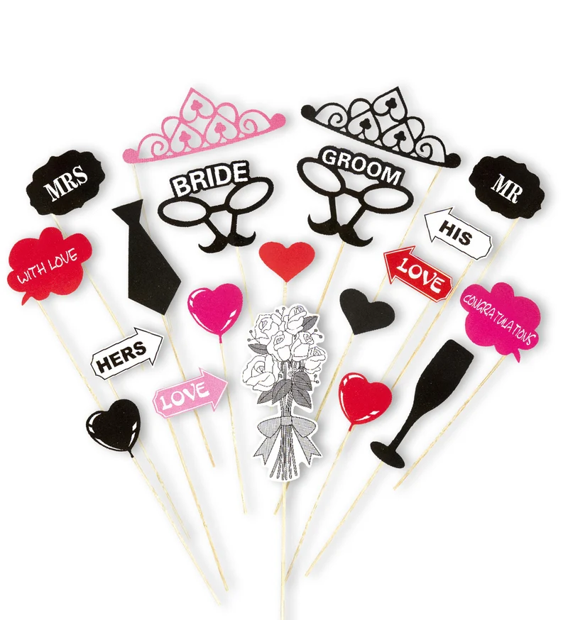 Foto booth accessoires bruid en bruidegom