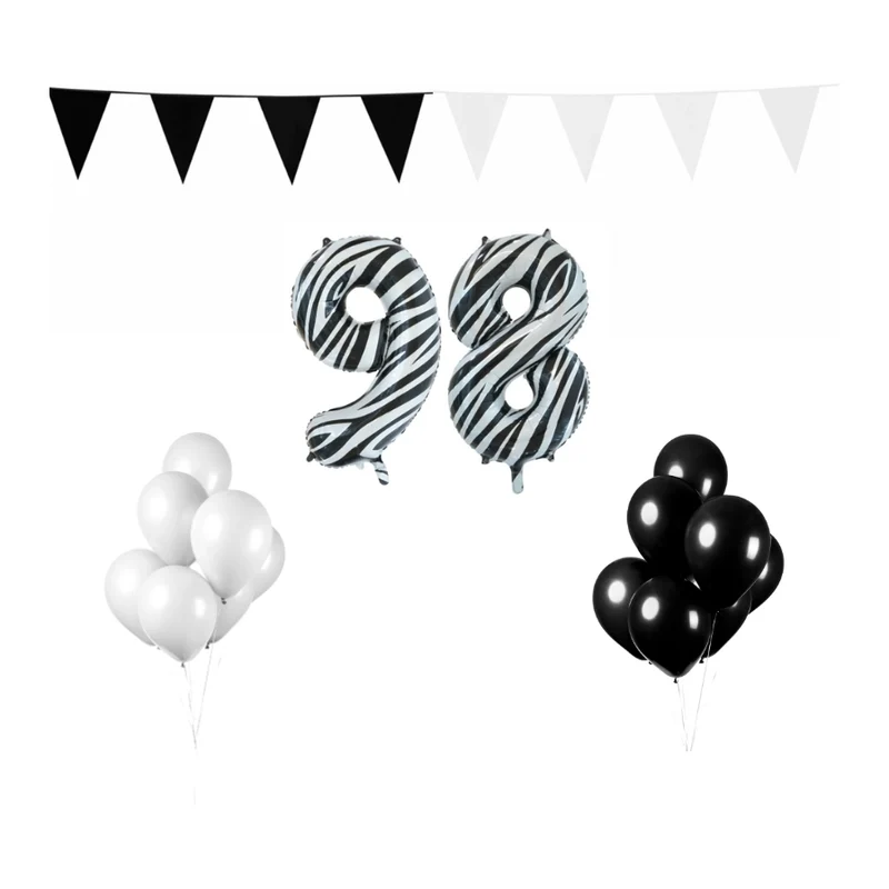 98 jaar Verjaardag Versiering Pakket Zebra