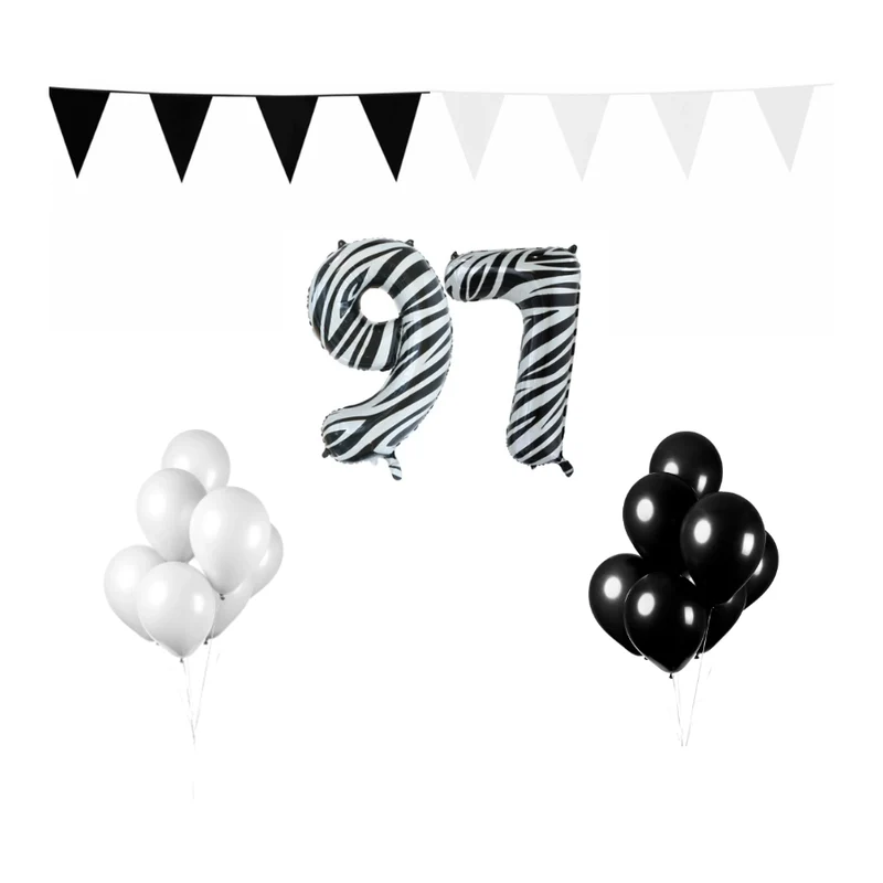 97 jaar Verjaardag Versiering Pakket Zebra