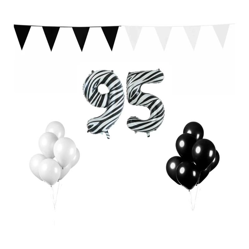 95 jaar Verjaardag Versiering Pakket Zebra