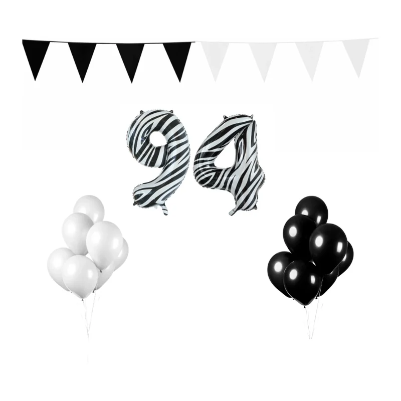 94 jaar Verjaardag Versiering Pakket Zebra