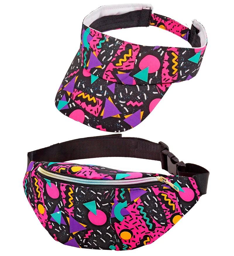 Verkleedset funky fashion jaren 80 zwart