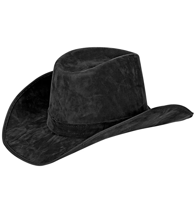 Cowboyhoed suede look in de kleur zwart